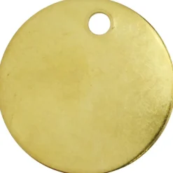 1-1/2" Dia, Round, Brass Blank Metal Tag