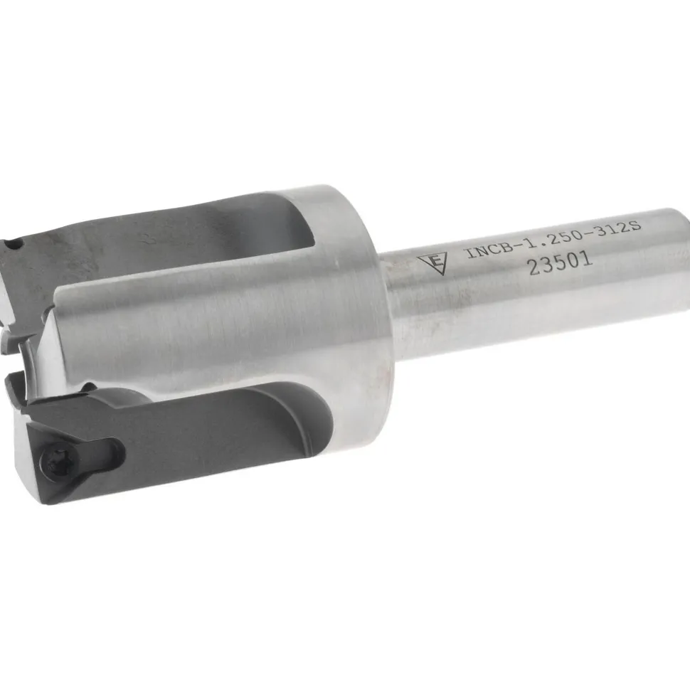 1-1/4" Dia, 1/2" Shank Dia, 3 Insert Indexable Counterbore