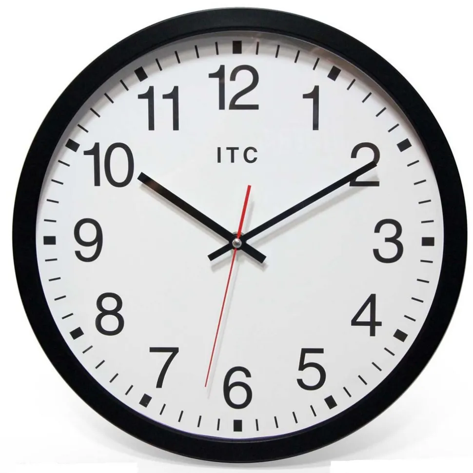 12-1/2" Dia, White Face, Dial Wall Clock