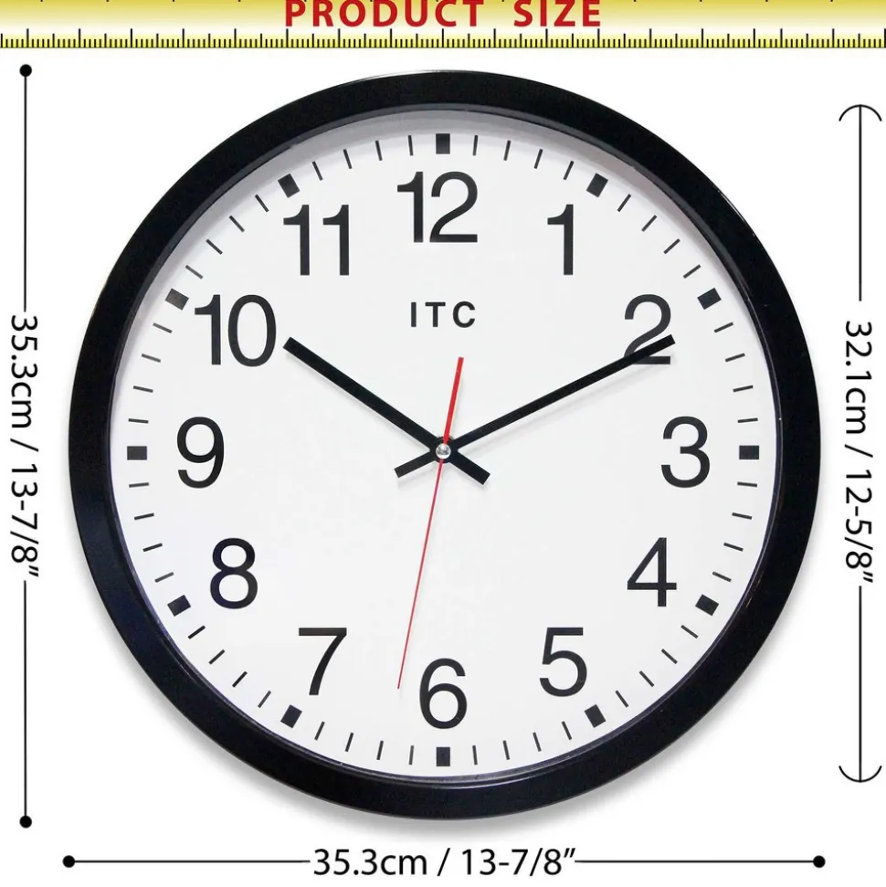 12-1/2" Dia, White Face, Dial Wall Clock