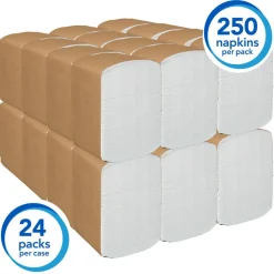 Dinner Paper Napkins, Disposable, White, 1/8 Fold, 1-Ply, 12 x 13