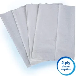 Dinner Paper Napkins, Disposable, White, 1/8 Fold, 1-Ply, 12 x 17
