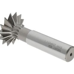 Double Angle Milling Cutter: 60 °, 1-1/2" Cut Dia, 1/2" Cut Width, 5/8" Shank Dia, High Speed Steel