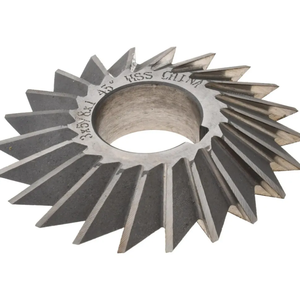 Double Angle Milling Cutter: 45 °, 3" Cut Dia, 5/8" Cut Width, 1" Arbor Hole, High Speed Steel