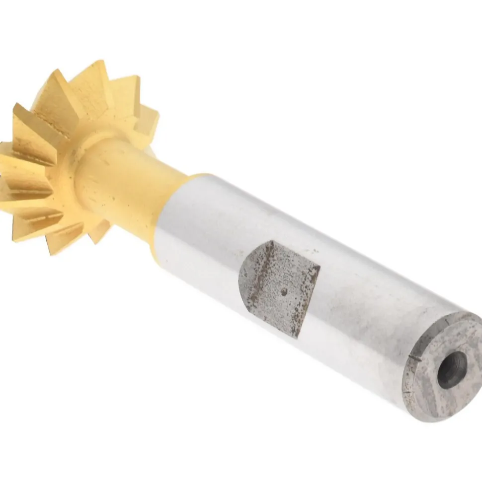 Double Angle Milling Cutter: 90 °, 1" Cut Dia, 3/8" Cut Width, 1/2" Shank Dia, High Speed Steel