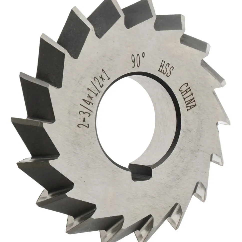 Double Angle Milling Cutter: 90 °, 2-3/4" Cut Dia, 1/2" Cut Width, 1" Arbor Hole, High Speed Steel