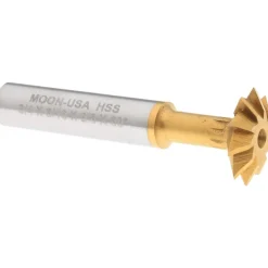 Double Angle Milling Cutter: 60 °, 3/4" Cut Dia, 3/16" Cut Width, 3/8" Shank Dia, High Speed Steel