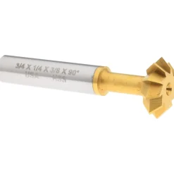Double Angle Milling Cutter: 90 °, 3/4" Cut Dia, 1/4" Cut Width, 3/8" Shank Dia, High Speed Steel
