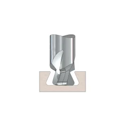 Dovetail Cutter: 48 °, 1/8" Cut Dia, Solid Carbide