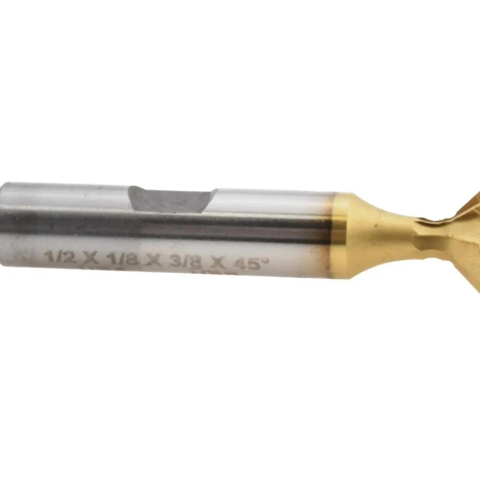Dovetail Cutter: 45 °, 1/2" Cut Dia, 1/8" Cut Width, High Speed Steel