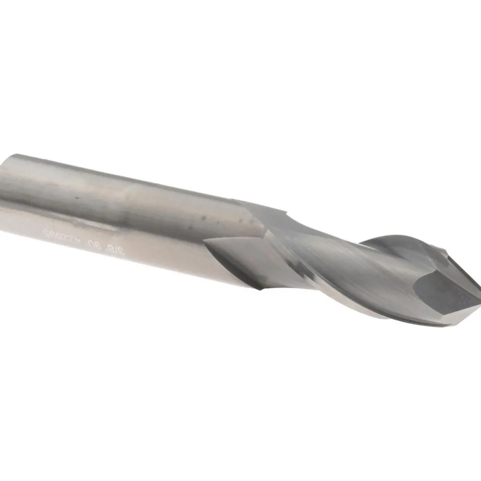 Drill Mill: 3/8" Dia, 1" LOC, 2 Flutes, 90 ° Point, Solid Carbide