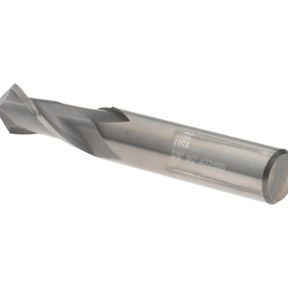Drill Mill: 3/8" Dia, 1" LOC, 2 Flutes, 90 ° Point, Solid Carbide