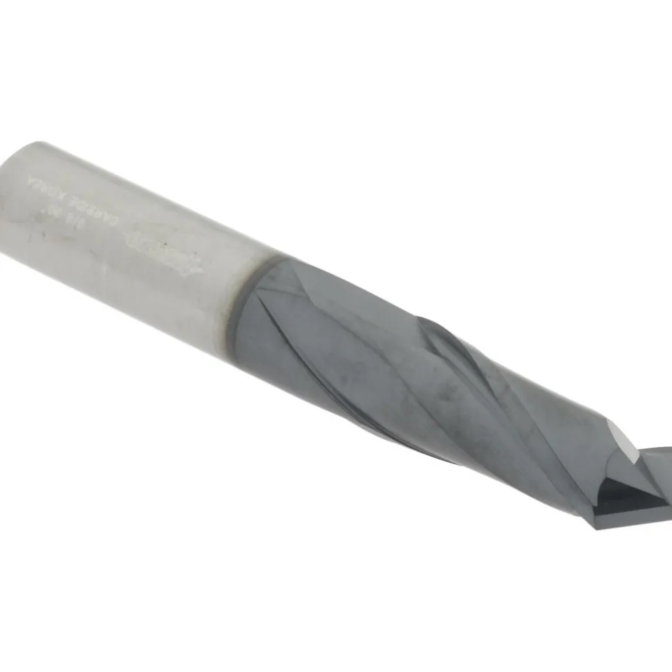 Drill Mill: 3/8" Dia, 1" LOC, 2 Flutes, 90 ° Point, Solid Carbide