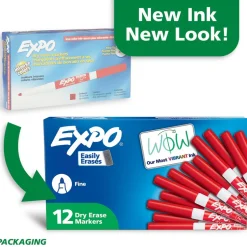 Dry Erase Markers & Accessories: Color: Red; Tip Type: Fine; Marker Cap: Capped