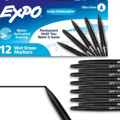 Dry Erase Markers & Accessories: Color: Black; Tip Type: Ultra Fine; Marker Cap: Capped