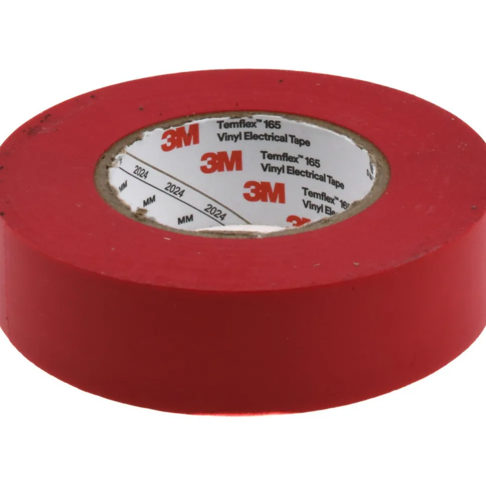 Electrical Tape: 3/4" Wide, 60' Long, 6 mil Thick, Red