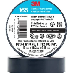 Electrical Tape: 3/4" Wide, 60' Long, 6 mil Thick, Black