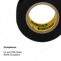 Electrical Tape: 3/4" Wide, 20' Long, 7 mil Thick, Black
