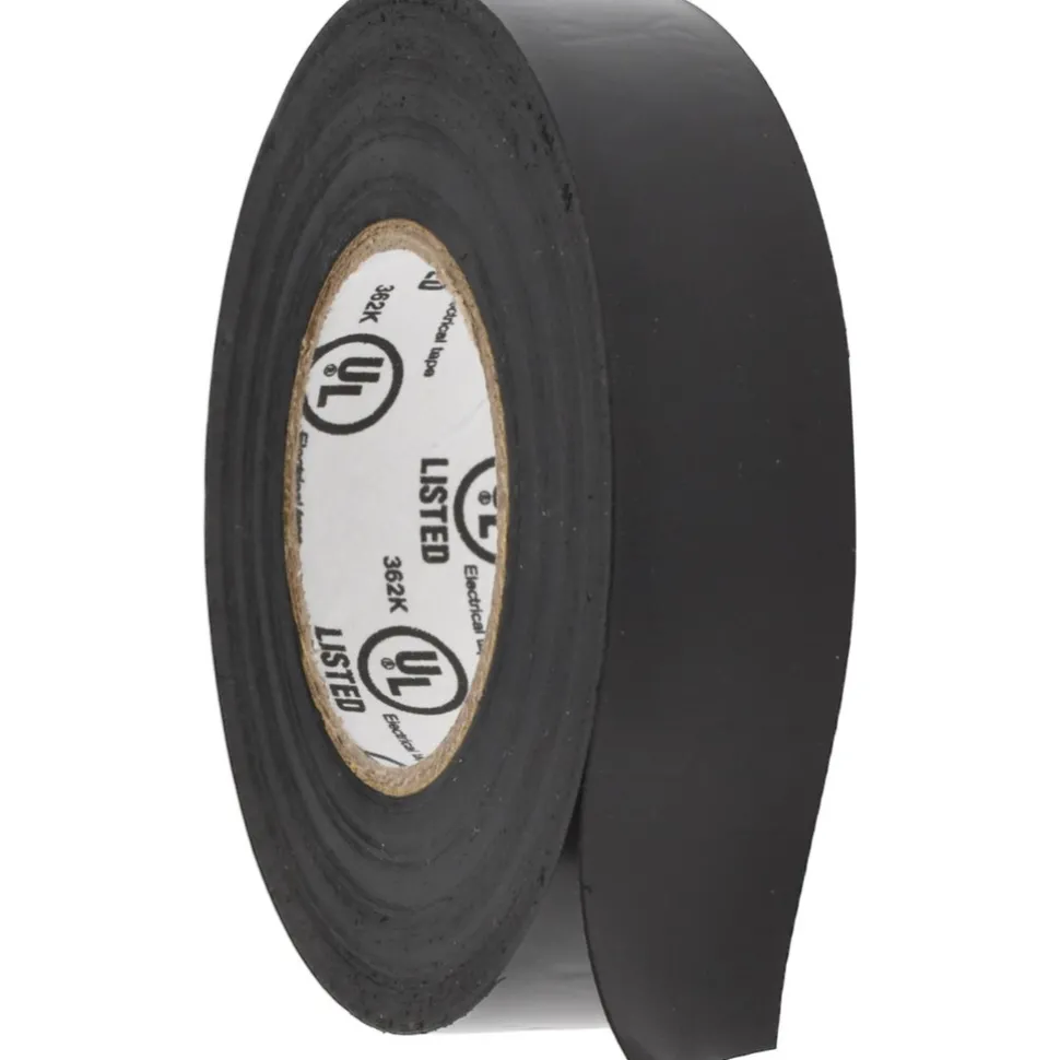Electrical Tape: 3/4" Wide, 60' Long, 7 mil Thick, Black