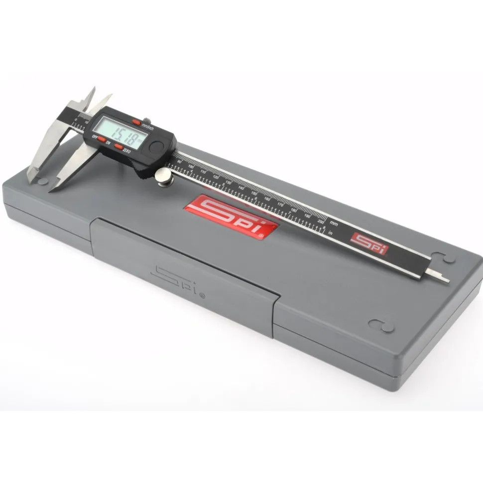 Electronic Caliper: 200.00 mm, 8", 0.0100 mm, 0.0005" Resolution, +/-0.03 mm, +/-0.0015" Accuracy, Stainless Steel