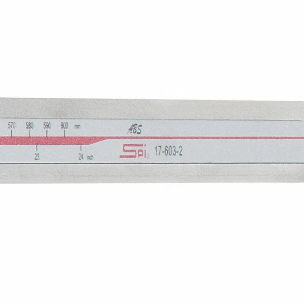 Electronic Caliper: 600.00 mm, 24", 0.0100 mm, 0.0005" Resolution, +/-0.03 mm, +/-0.0030" Accuracy, Calibrated, Data Output, Stainless Steel