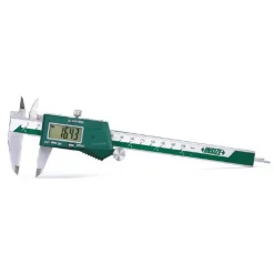 Electronic Caliper: 150.00 mm, 6", 0.01 mm, 0.0005" Resolution, +/-0.02 mm, +/-0.0010" Accuracy, Data Output, Stainless Steel