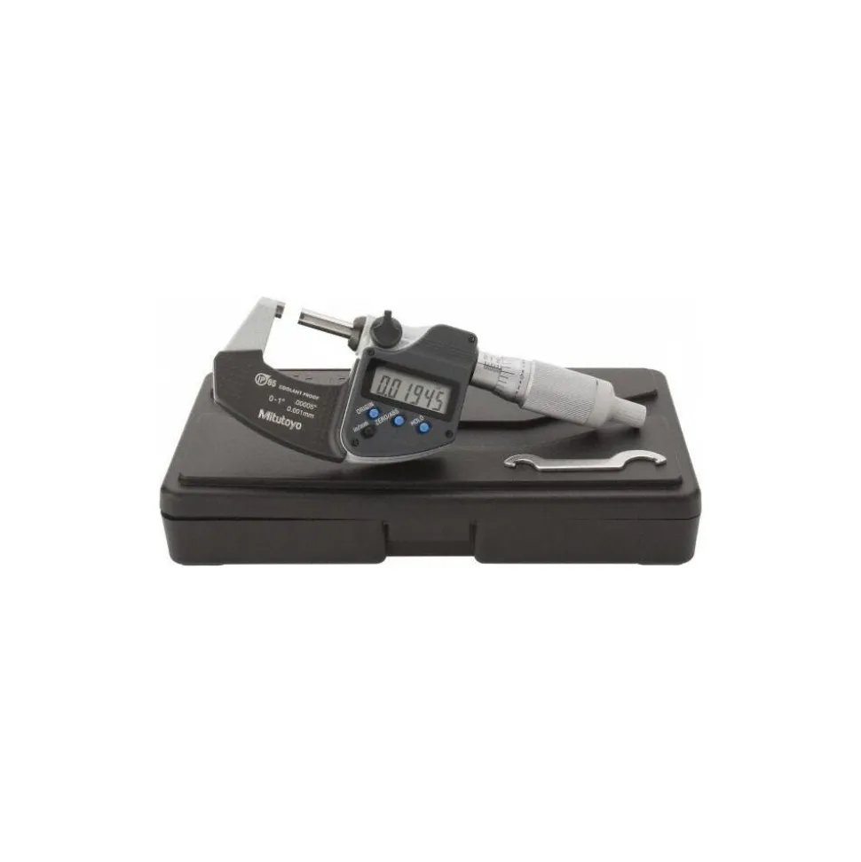 Electronic Outside Micrometer: 0.00 mm to 1", Solid Carbide Face, IP65
