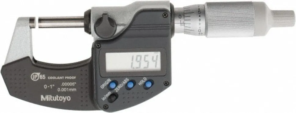 Electronic Outside Micrometer: 0.00 mm to 1", Solid Carbide Face, IP65