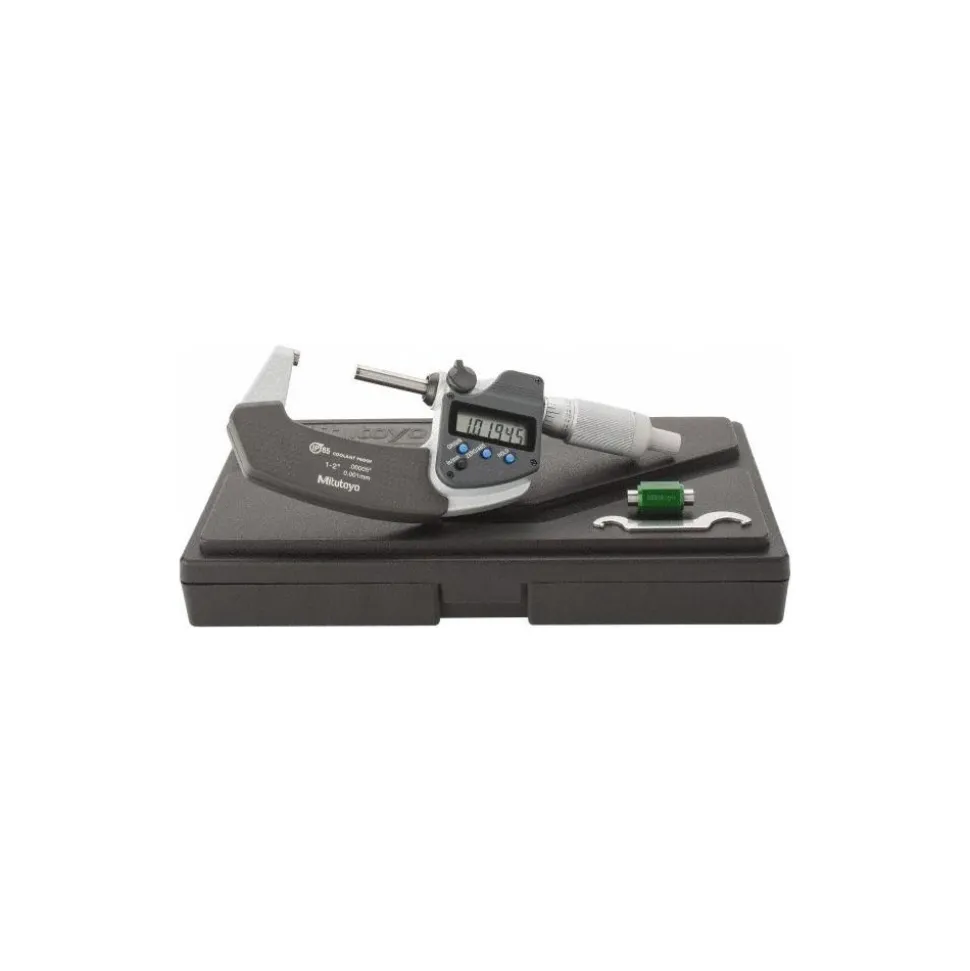 Electronic Outside Micrometer: 25.40 mm to 2", Solid Carbide Face, IP65