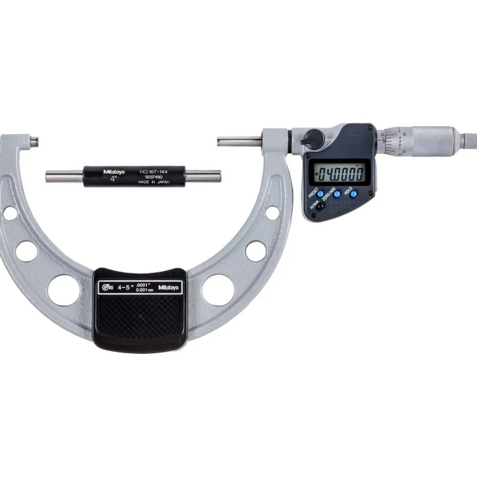 Electronic Outside Micrometer: 101.60 mm to 5", Solid Carbide Face, IP65
