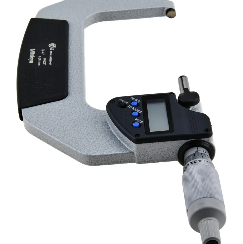 Electronic Outside Micrometer: 76.20 mm to 4", Solid Carbide Face, IP65