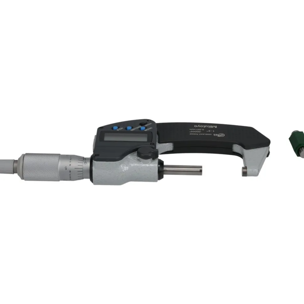 Electronic Outside Micrometer: 25.40 mm to 2", Solid Carbide Face, IP65