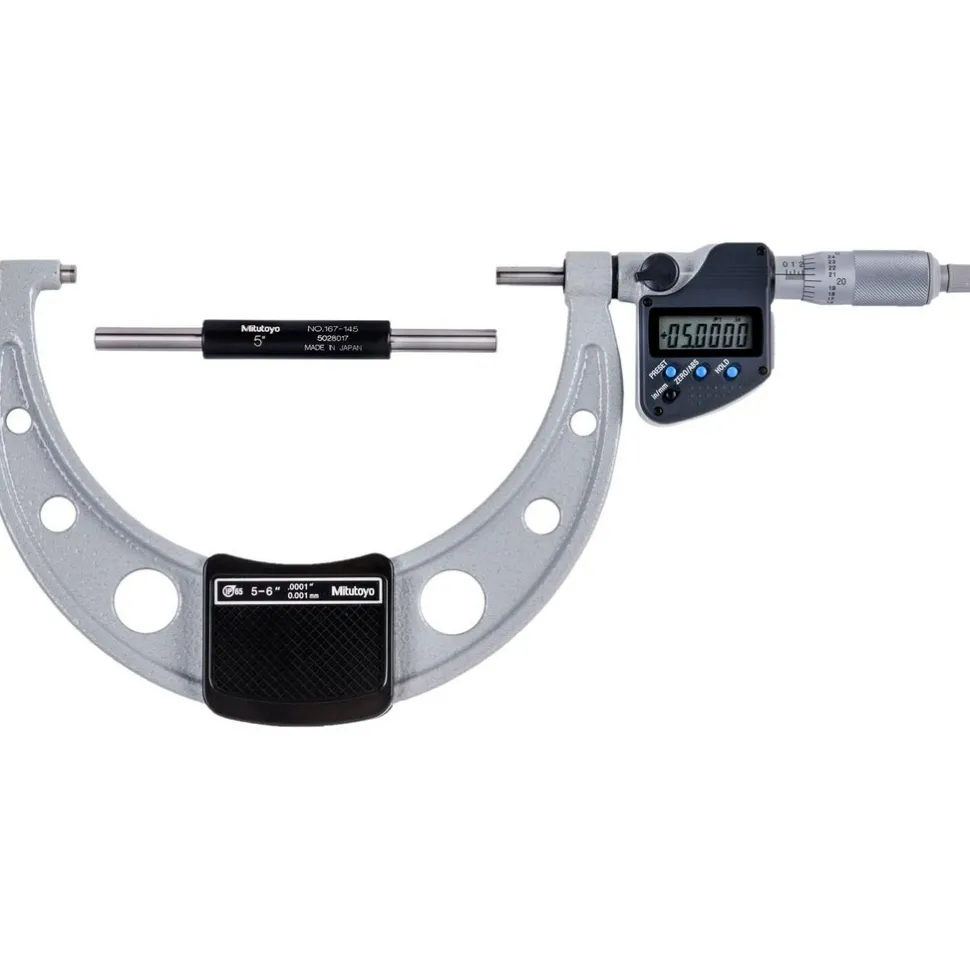 Electronic Outside Micrometer: 127.00 mm to 6", Solid Carbide Face, IP65