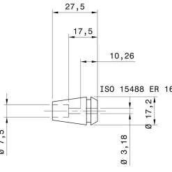 ER Collet: ER16, 1/8" Collet Size
