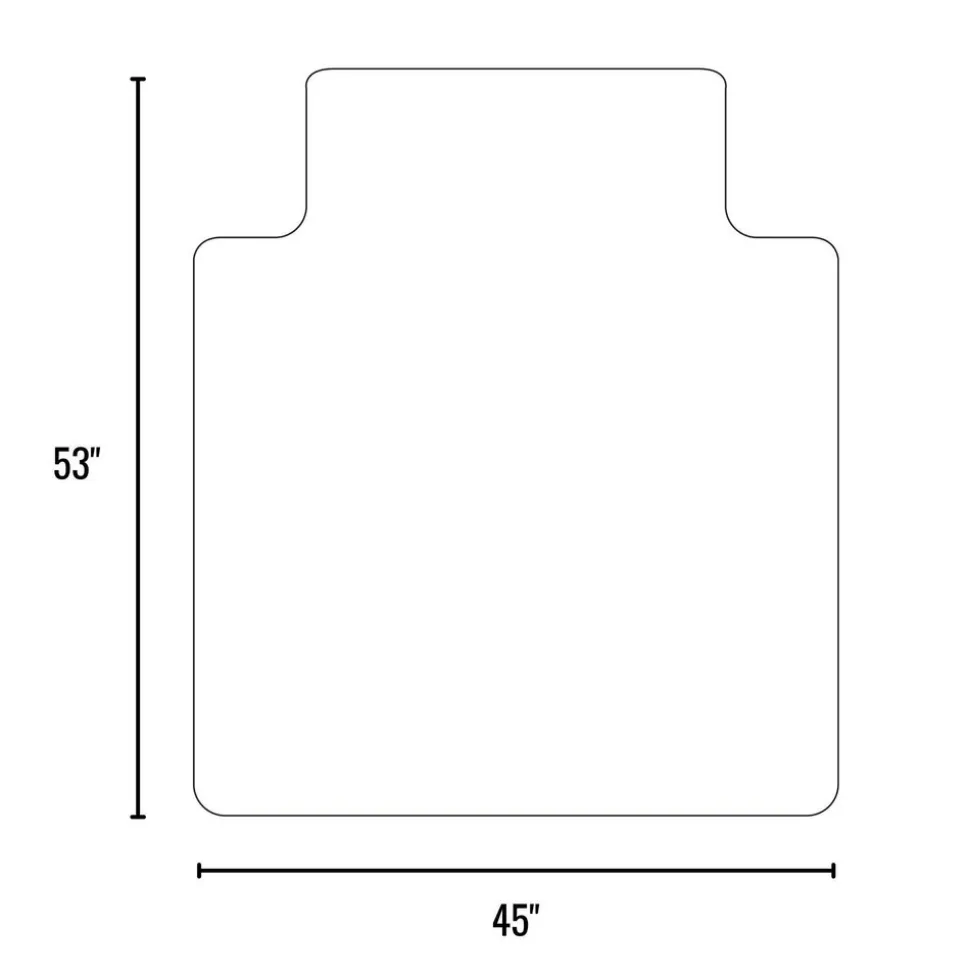EverLife 45" x 53" Chair Mat with Lip for Hard Floors