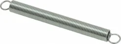 Extension Spring: 0.38" OD, 12.55 lb Max Load, 8.1" Extended Length, 0.0475" Wire Dia