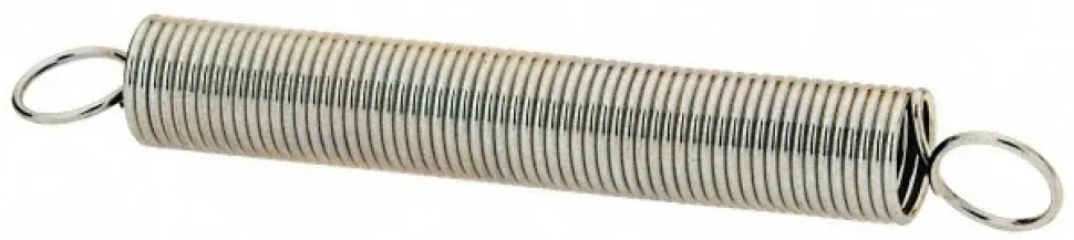 Extension Spring: 0.312" OD, 2.61 lb Max Load, 5.92" Extended Length, 0.0286" Wire Dia, Cross-Over