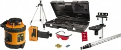 800' (Exterior) Measuring Range, 1/8" at 50' Accuracy, Self-Leveling Rotary Laser