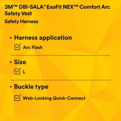 Fall Protection Harnesses: 420 Lb, Arc Flash Style, Size Large