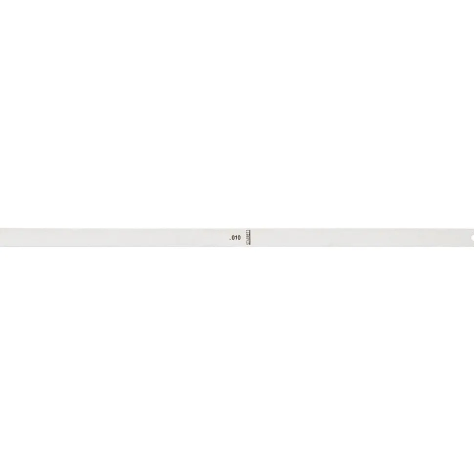 Feeler Gage: 0.01" Thick, 0.5" Wide, 12" Long