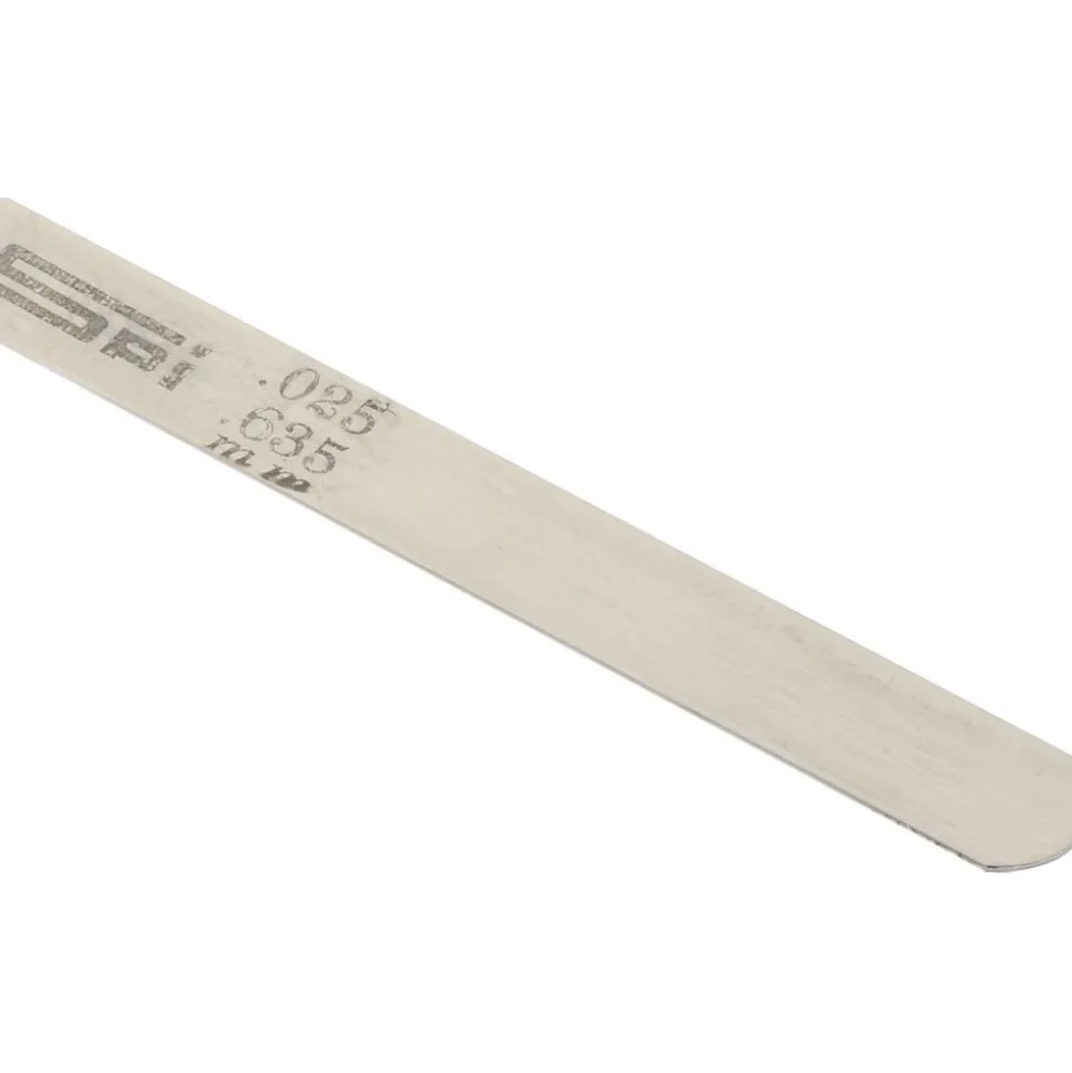 Feeler Gage: 0.025" Thick, 0.5" Wide, 12" Long