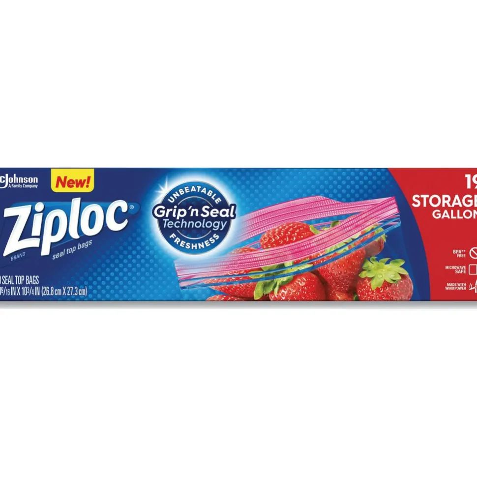 Food Storage Bag: 1 gal, Plastic