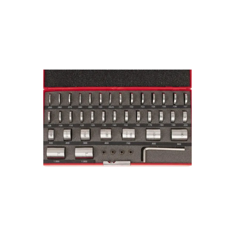 Gage Block Set: 0.05 to 1'' Range, 36 Pc