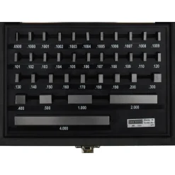 Gage Block Set: 0.05 to 4'' Range, 36 Pc, AS-1 Grade, Steel