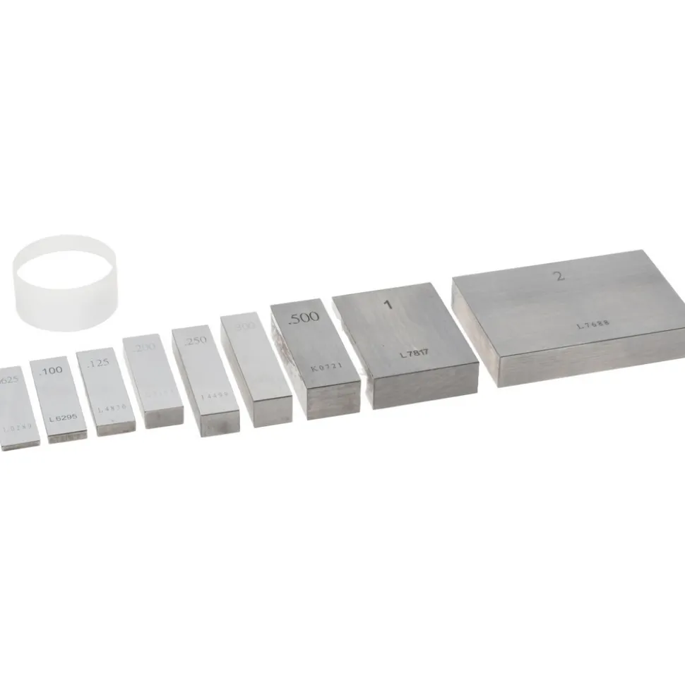 Gage Block Set: 0.0625 to 2'' Range, 9 Pc, AS-1 Grade, Steel