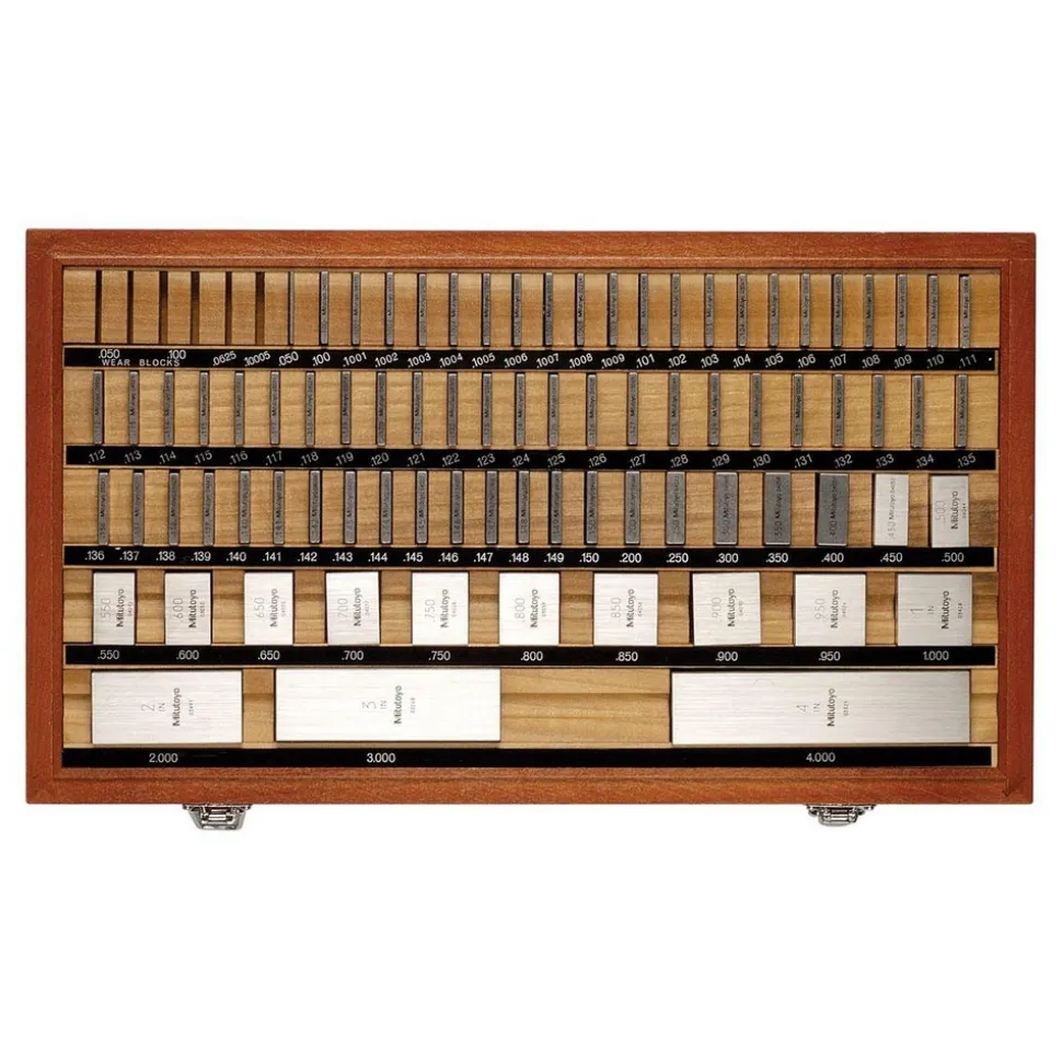Gage Block Set: 0.05 to 4'' Range, 81 Pc, AS-2 Grade, Steel