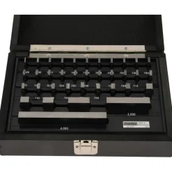 Gage Block Set: 0.05 to 4'' Range, 36 Pc, Economy Grade, Steel