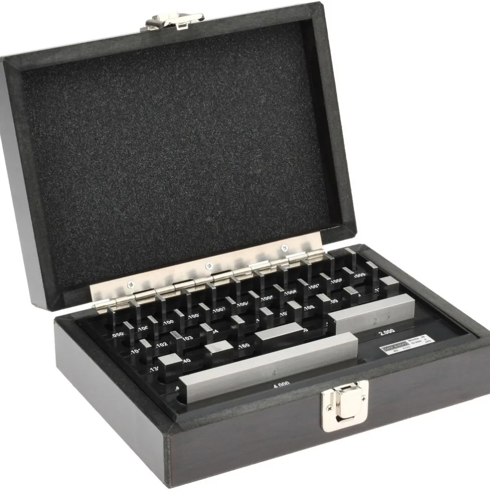 Gage Block Set: 0.05 to 4'' Range, 36 Pc, Steel