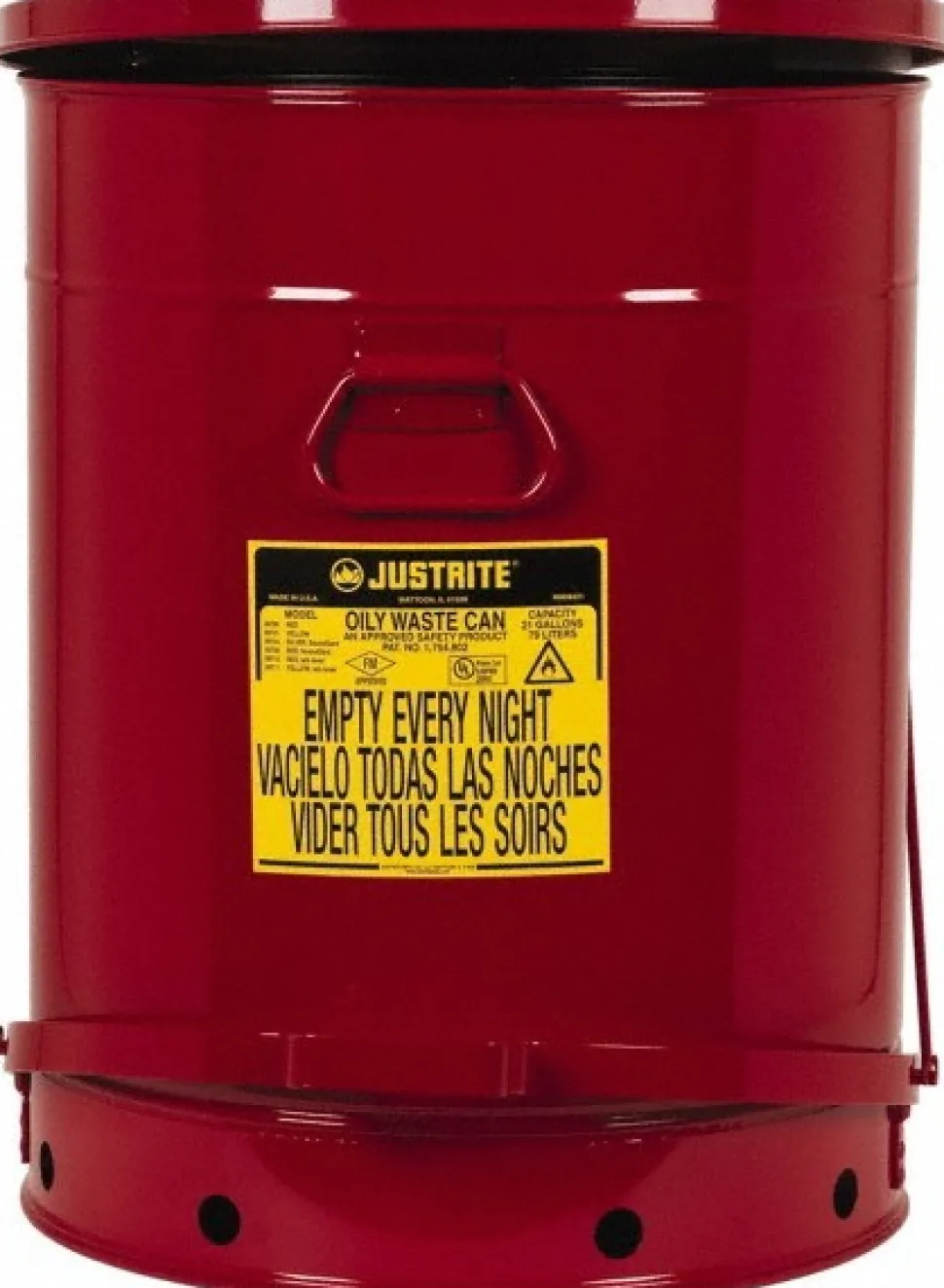 21 Gallon Capacity, Galvanized Steel Disposal Can