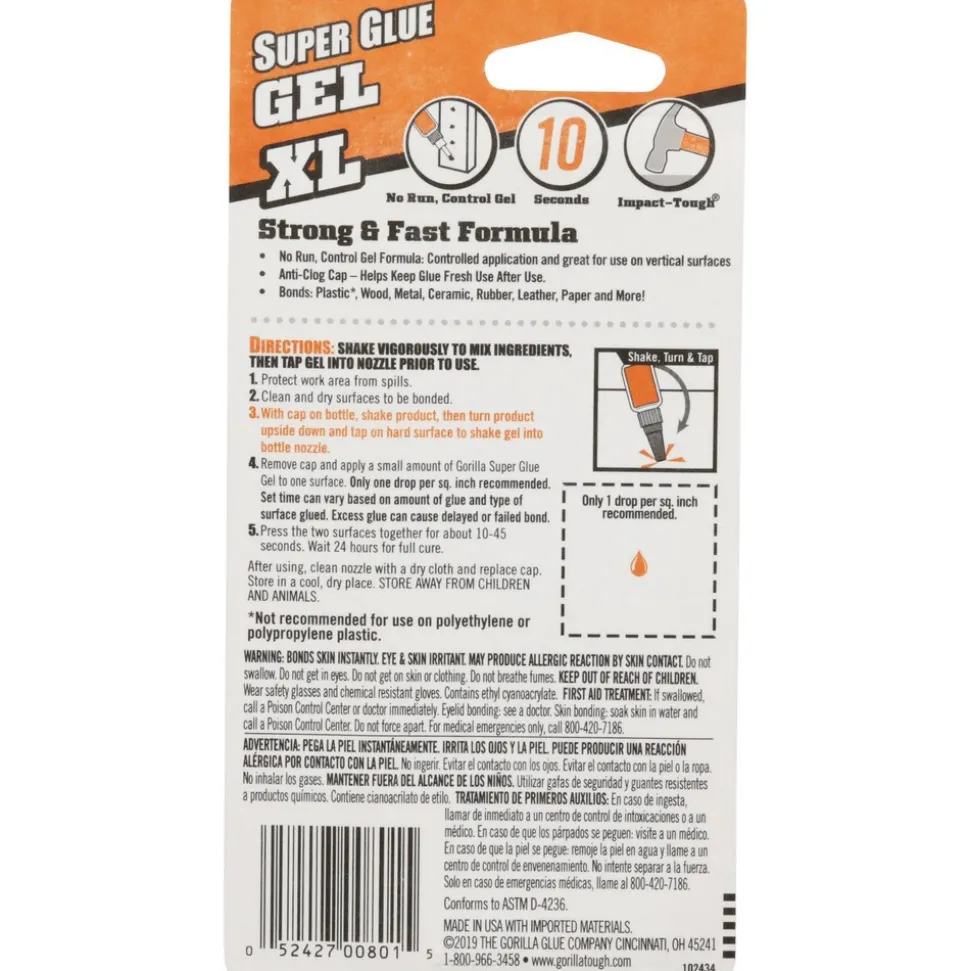 Glue: Glue Type: Super Glue; Container Size: 25 g; Container Type: Bottle; Working Time: Instant